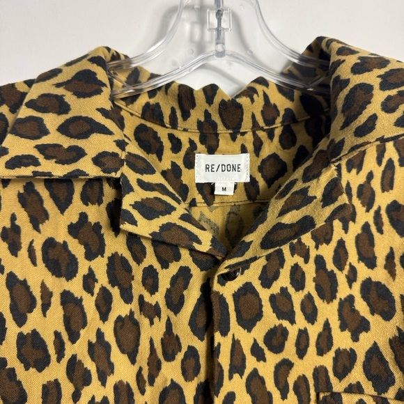 RE/DONE Men’s Leopard Print Long Sleeve Shirt Size Medium - Picture 3 of 9